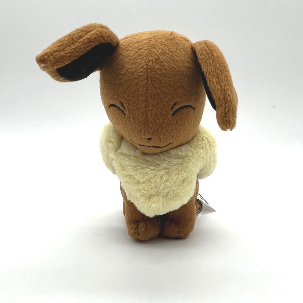TOMY Pokemon Eevee Sleeping Plush 8 Inch Brown Stuffed Animal T18849 2016